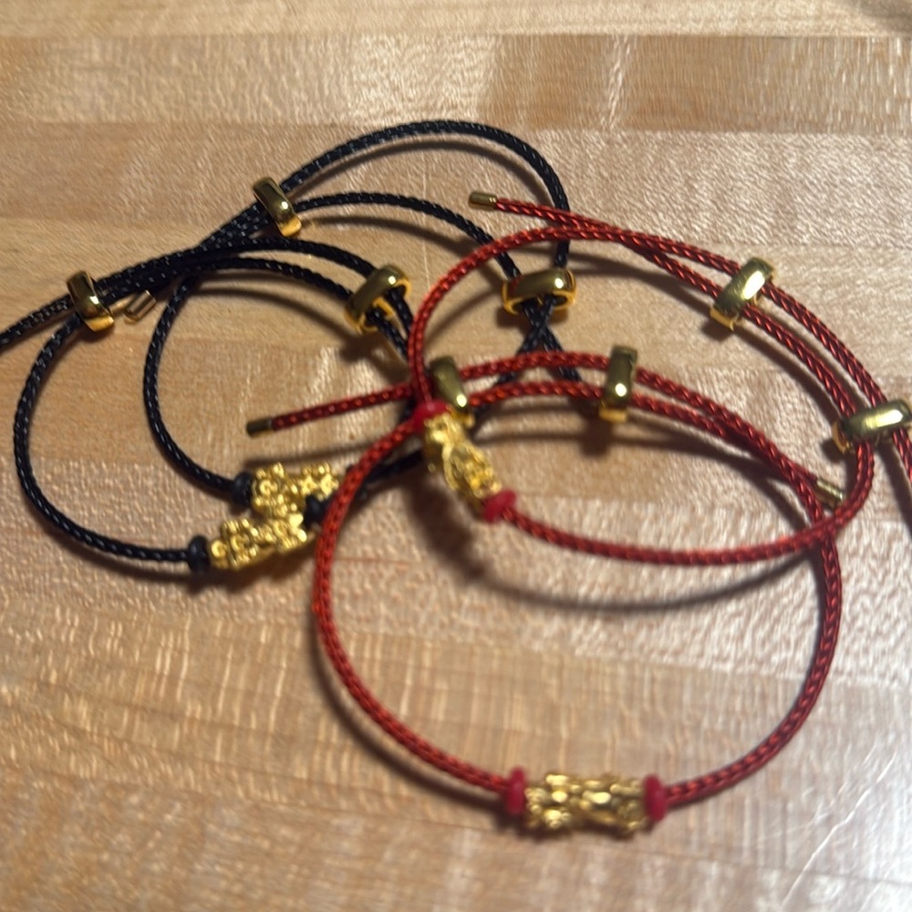 Bundle of (4) 24K Gold-Plated Bracelets w/ Buddha Stones.